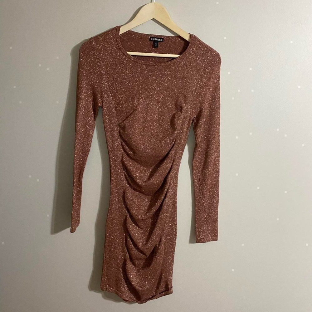 Express Shimmering Ruched Dress - Picture 2 of 3